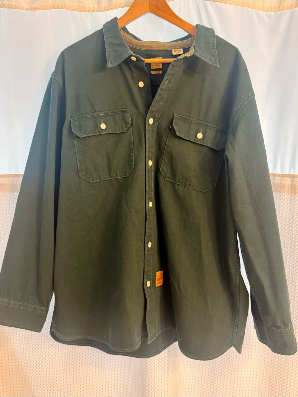 Levi’s Dark Green Button-Up Utility Shirt Jacket
